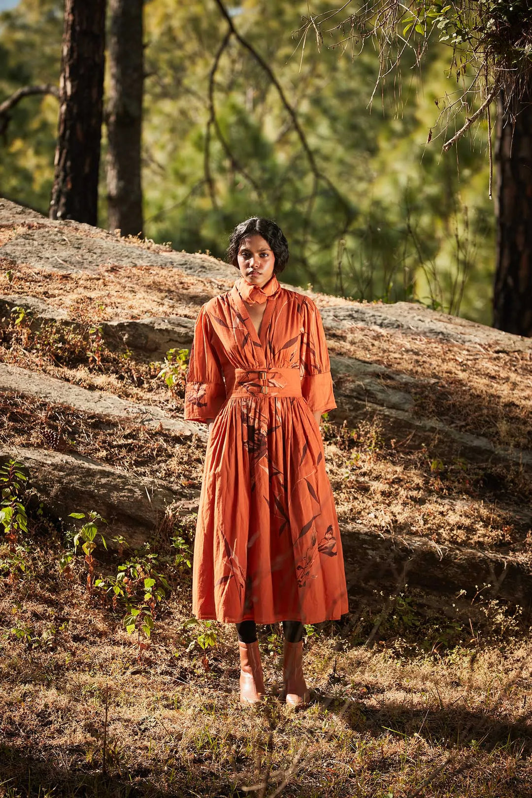 open lace back dress Designer Sunset in the Mountains dress | Orange dress