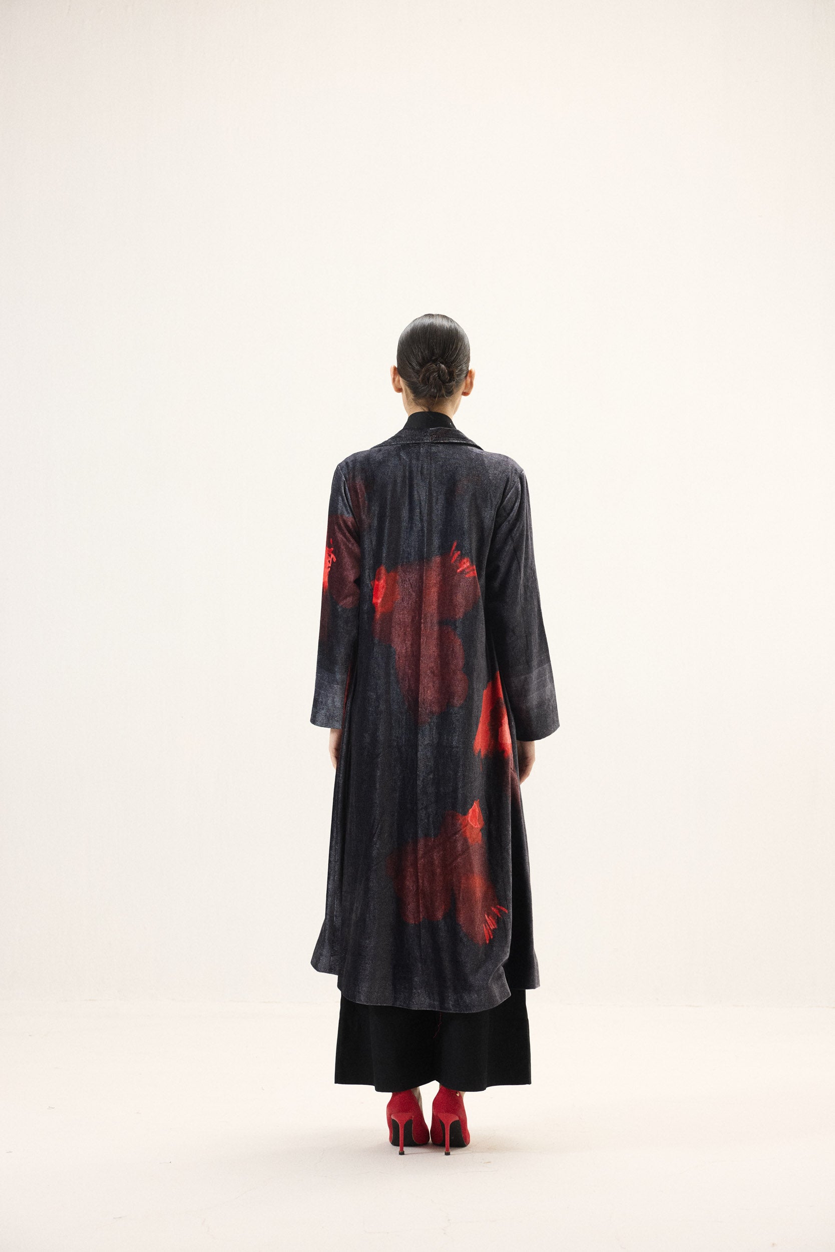 Ink Rose Trench Coat