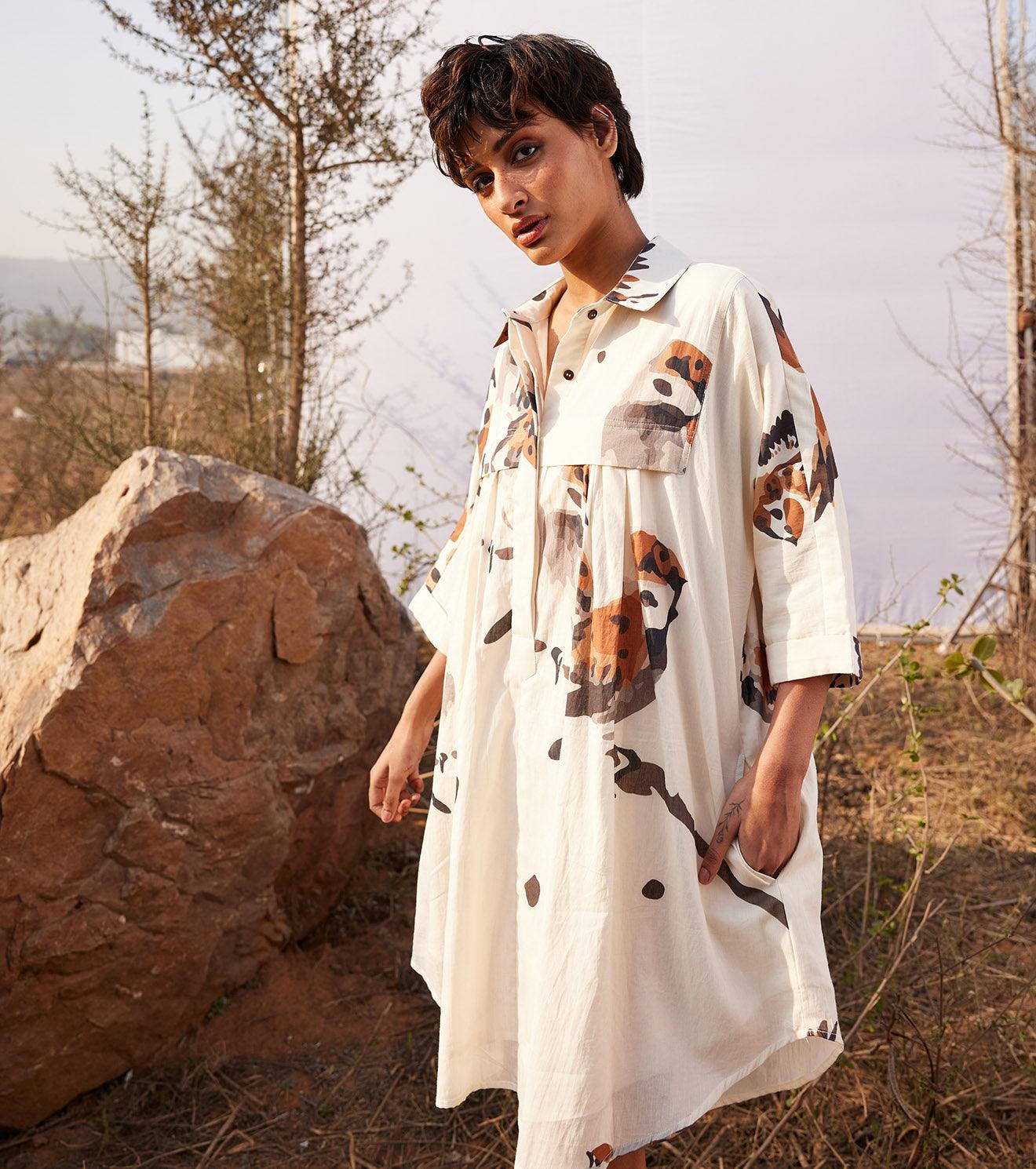 Panchi Shirt Dress - Khara Kapas