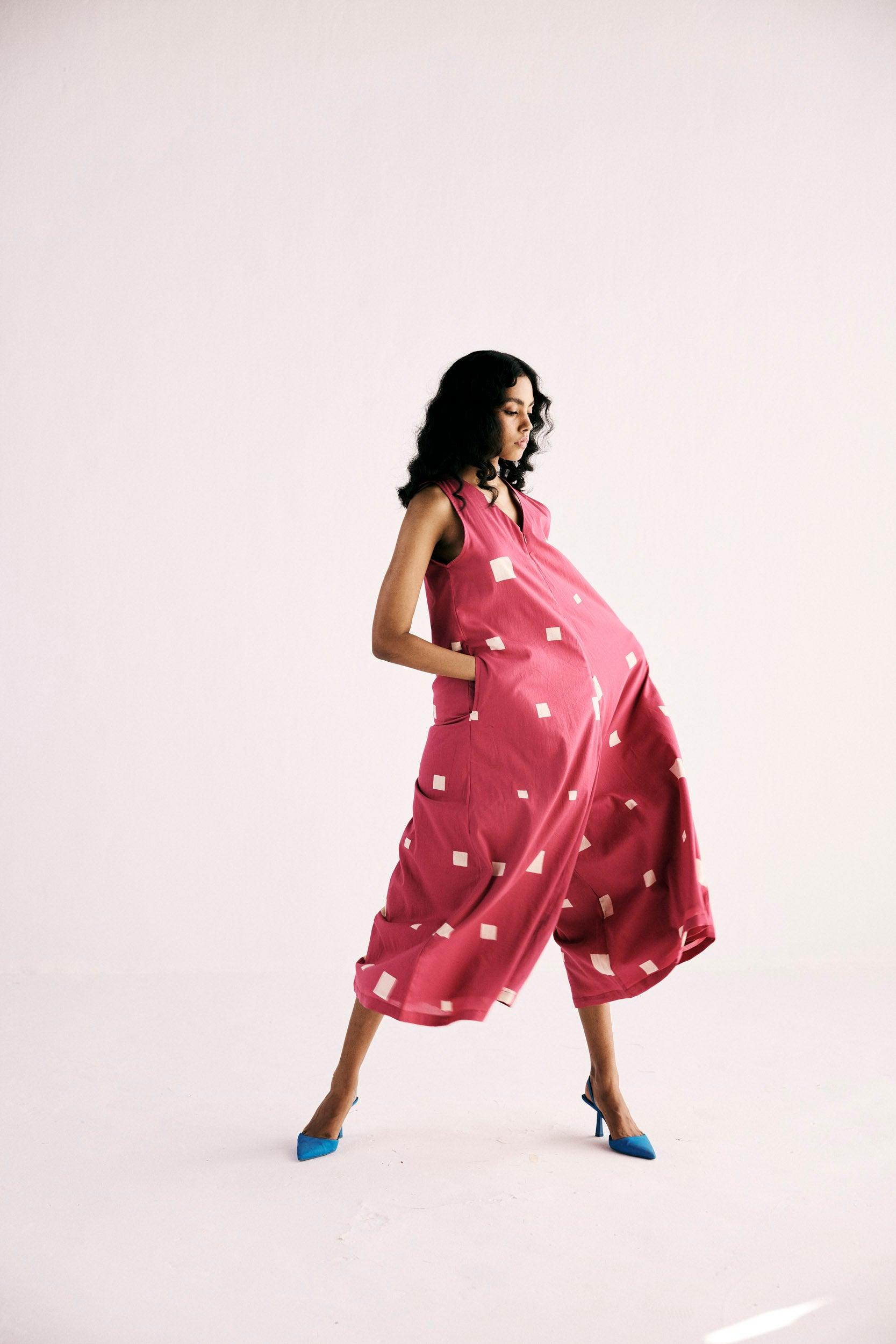 Pink Matrix Jumpsuit - Khara Kapas
