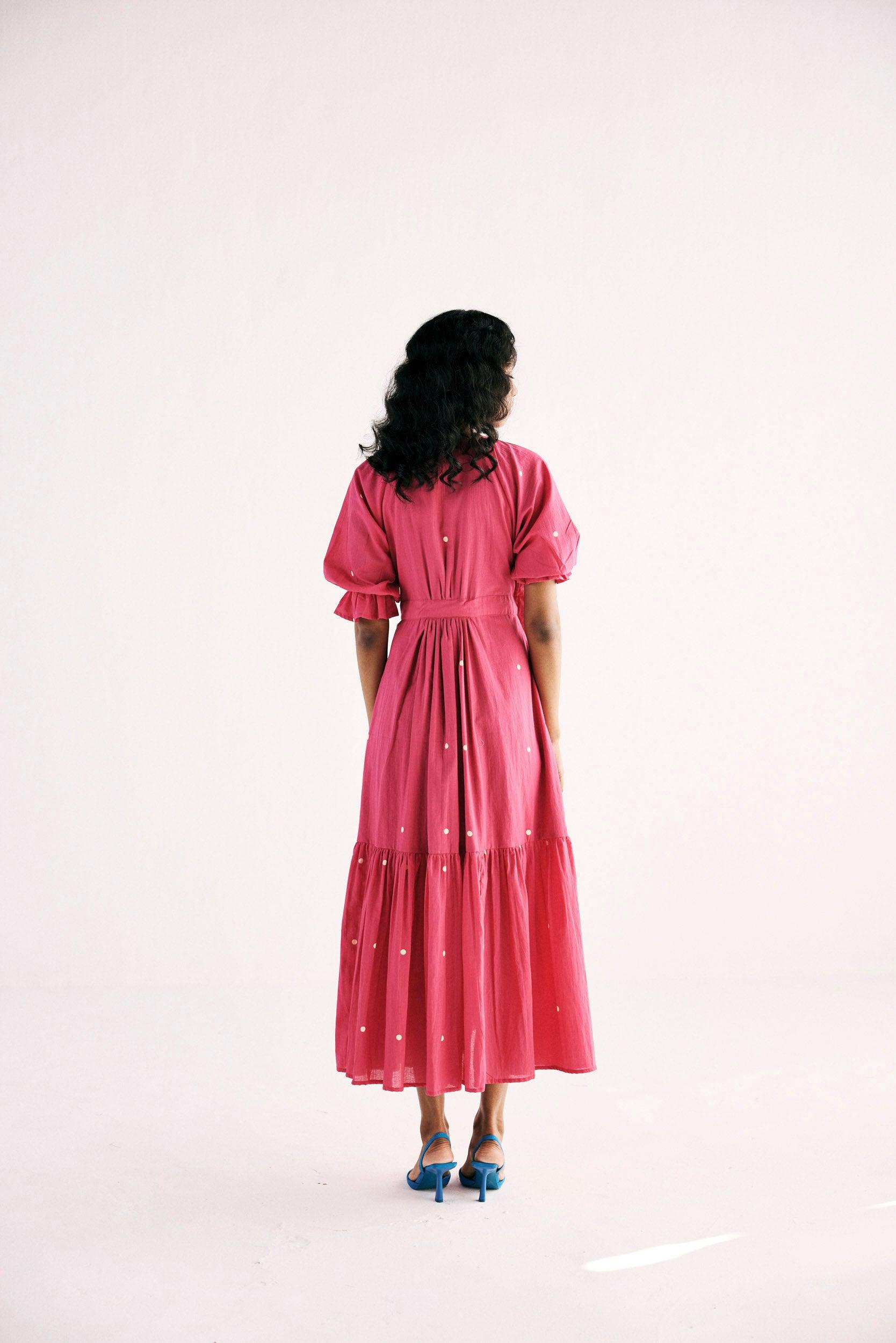 Pink Polka Wrap - Khara Kapas