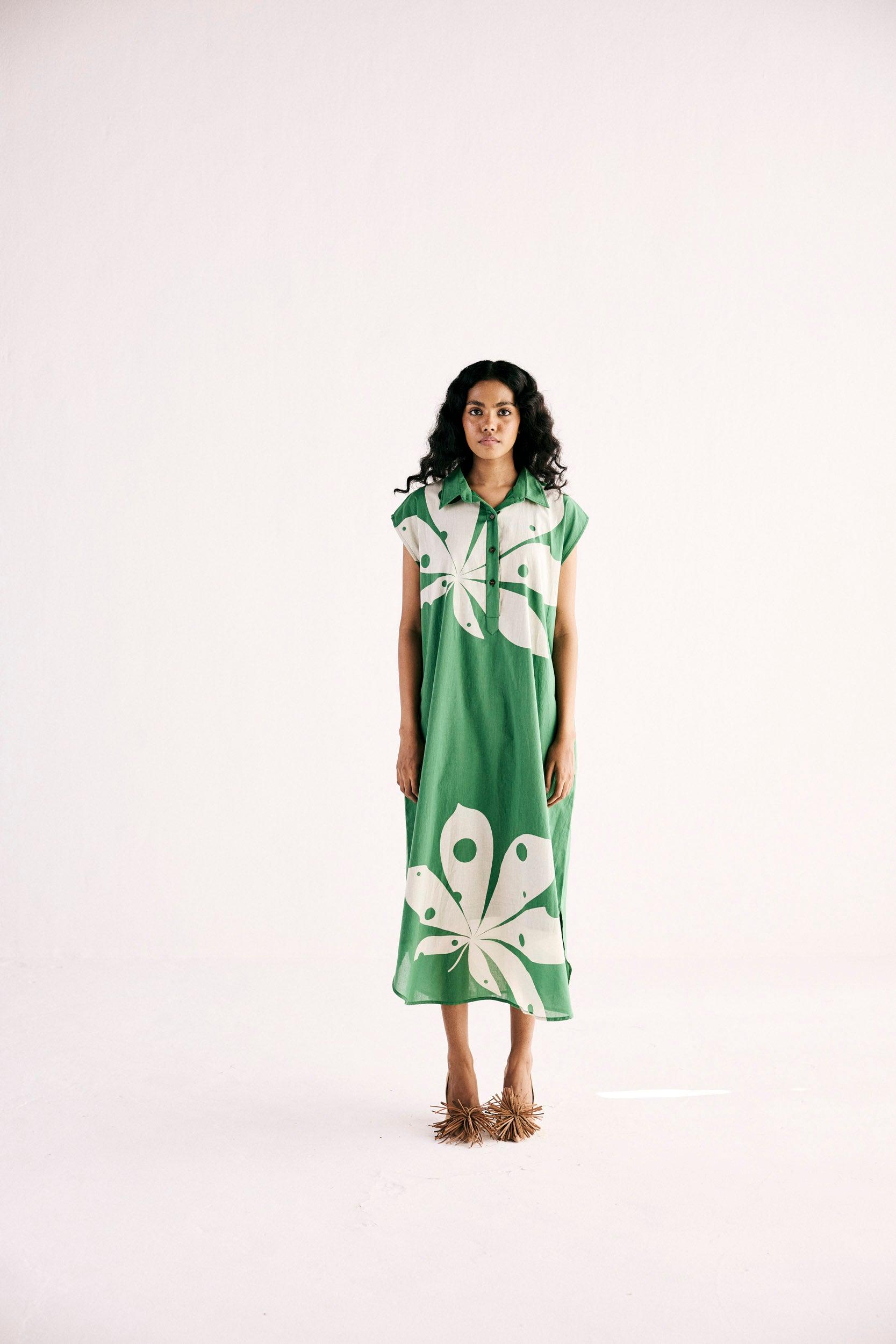 Maple Leaf Shirt Dress - Khara Kapas