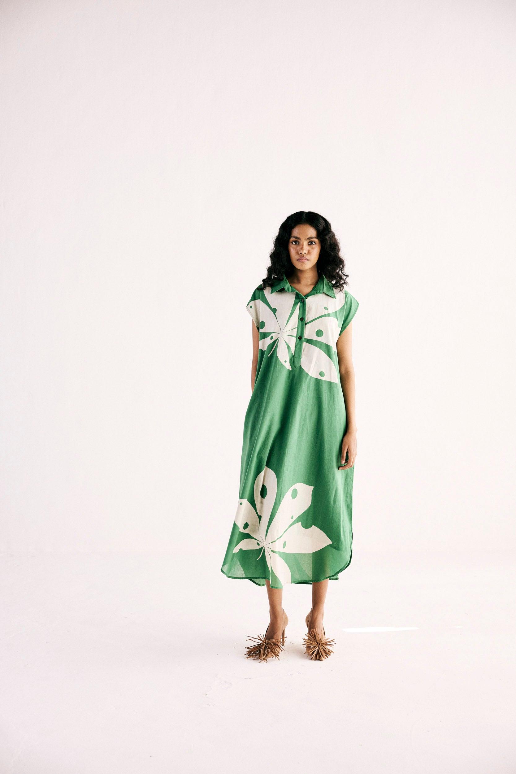 Maple Leaf Shirt Dress - Khara Kapas