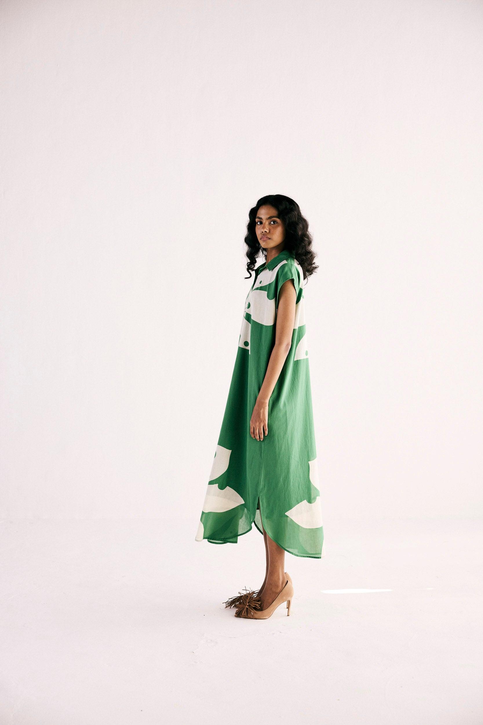 Maple Leaf Shirt Dress - Khara Kapas