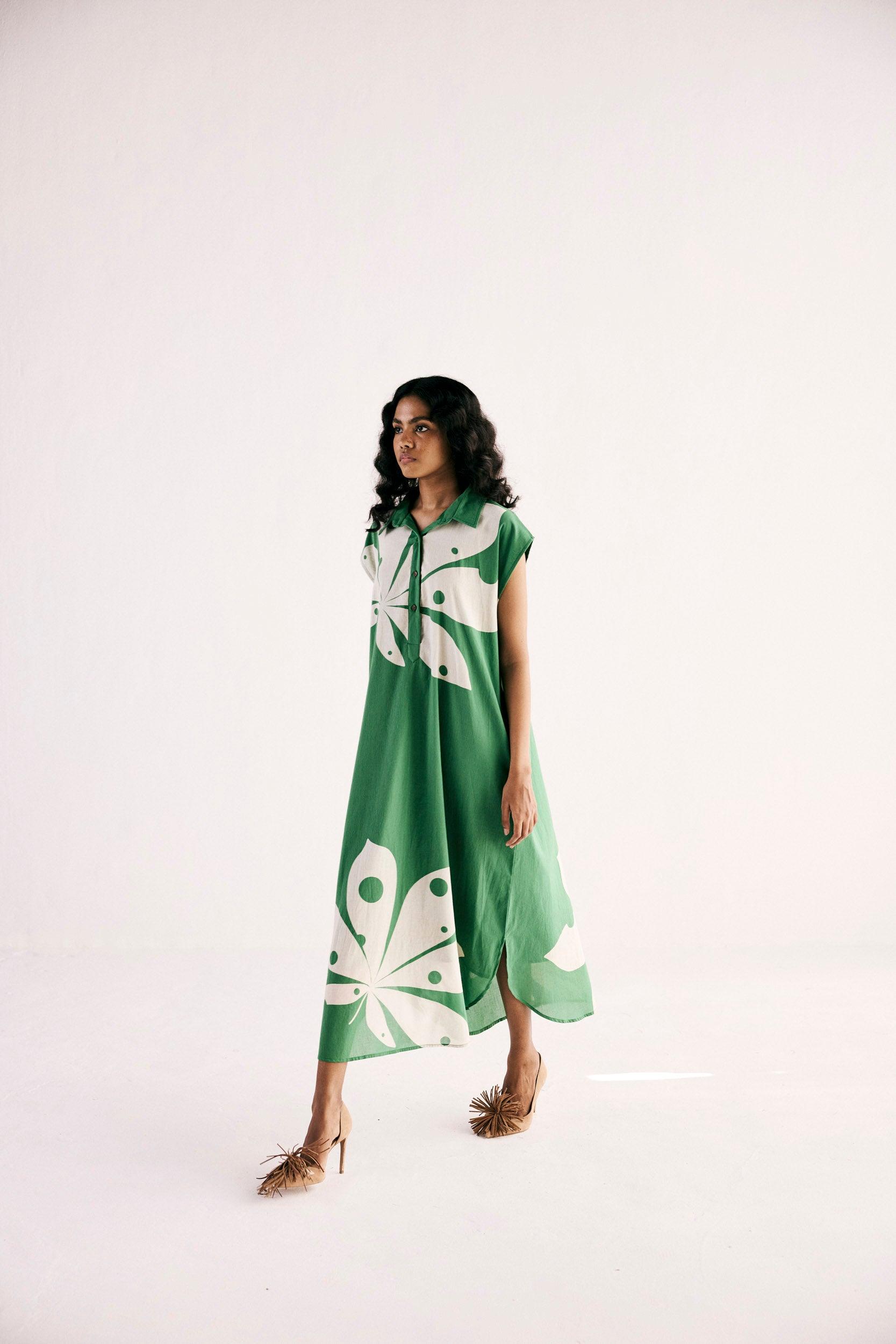 Maple Leaf Shirt Dress - Khara Kapas
