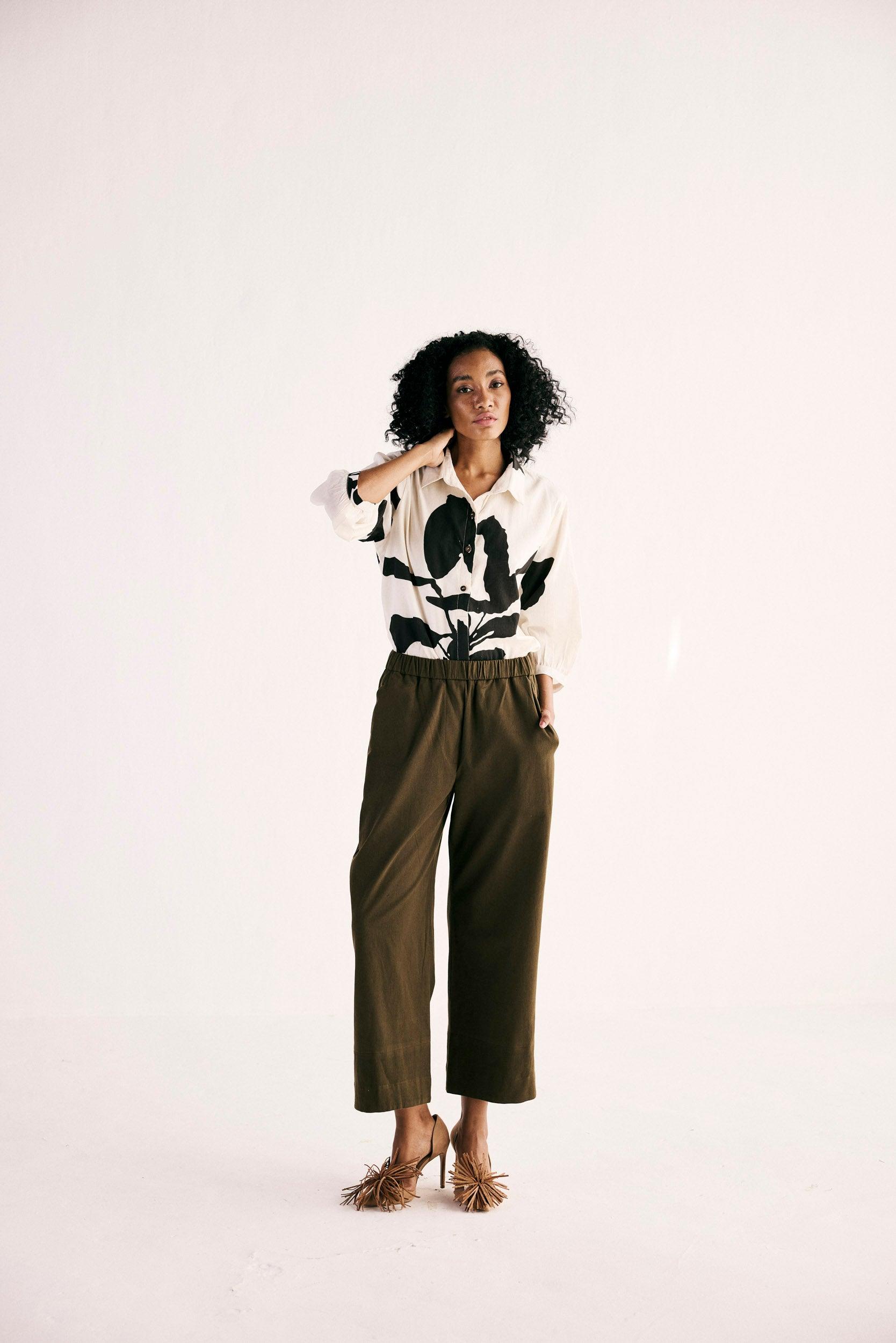 Olive Trousers - Khara Kapas