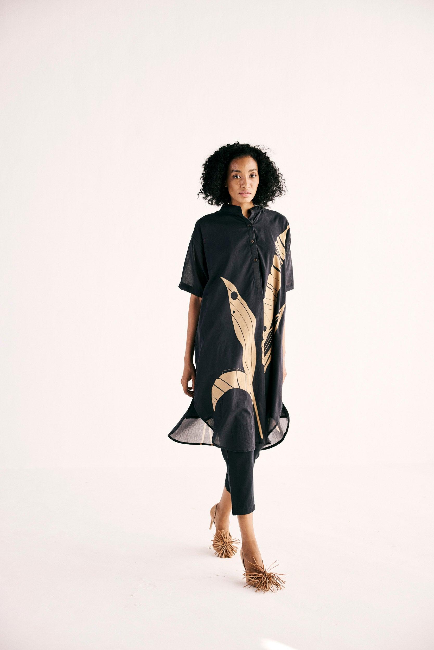 Shadow leaf Kurta set - Khara Kapas