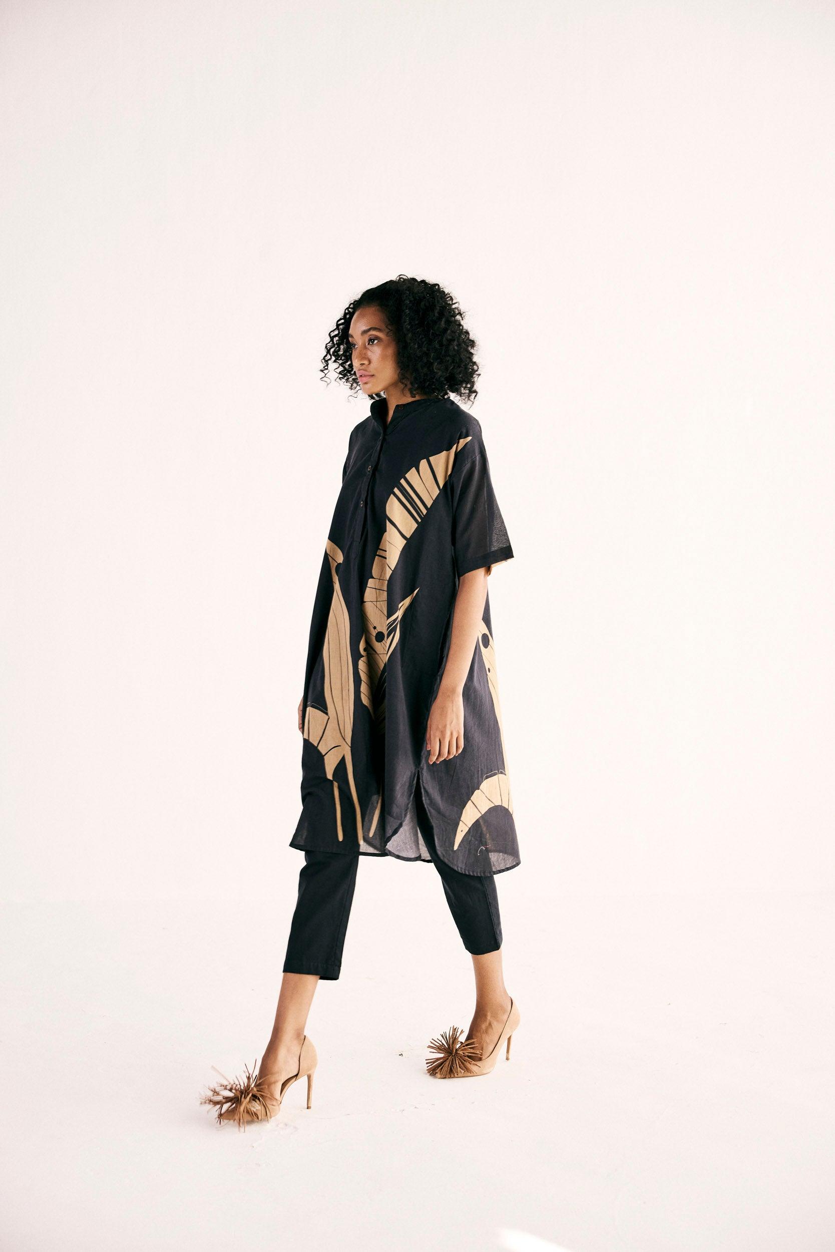 Shadow leaf Kurta set - Khara Kapas