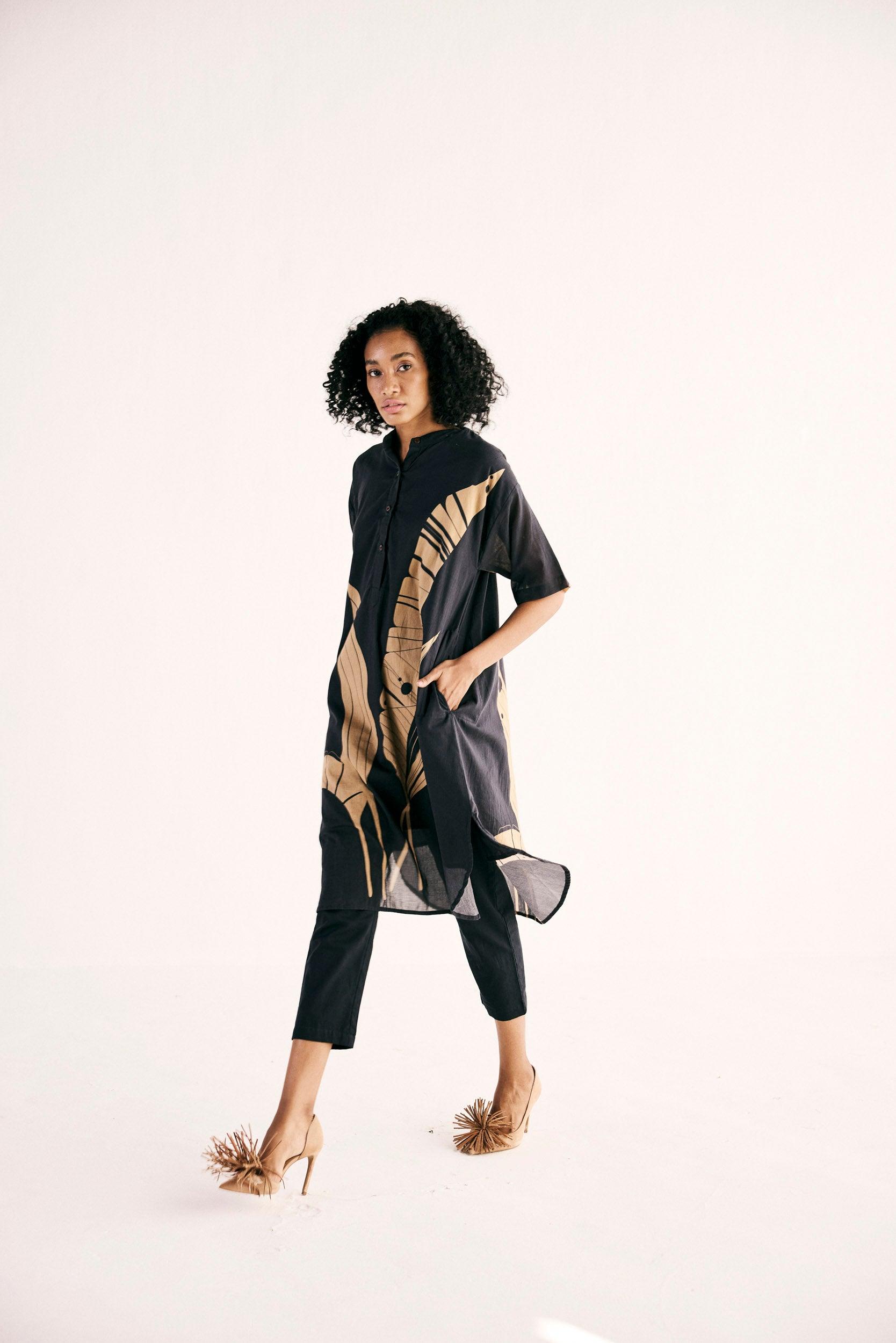 Shadow leaf Kurta set - Khara Kapas
