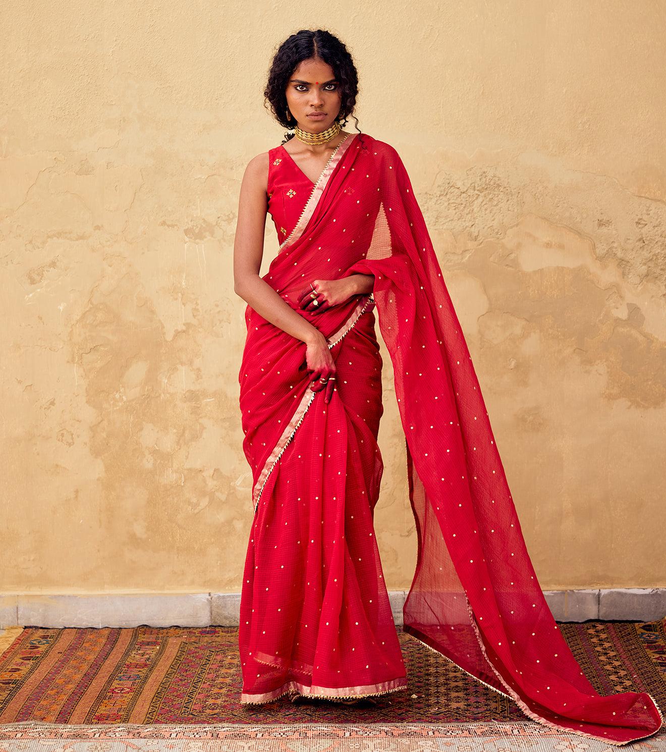 Maharani Saree with blouse - Khara Kapas
