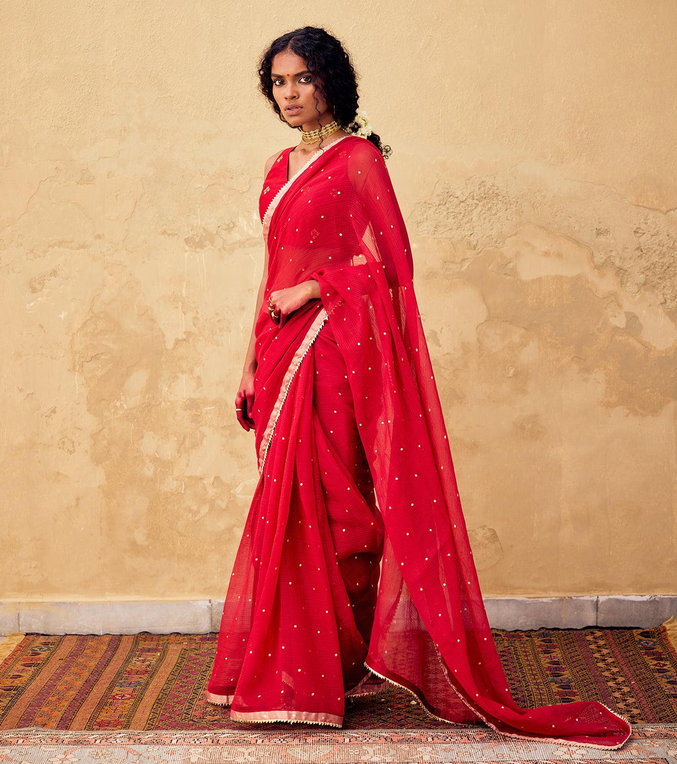 Maharani Saree with blouse - Khara Kapas