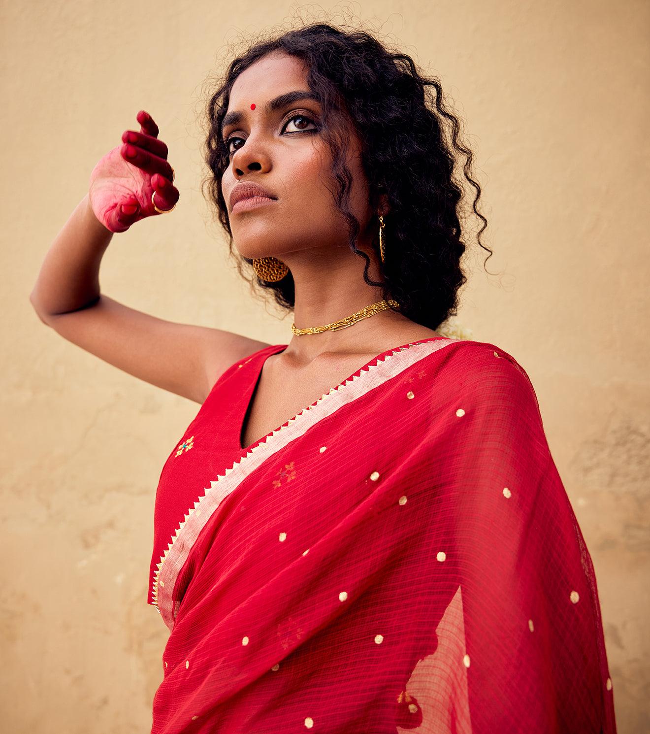 Maharani Saree with blouse - Khara Kapas