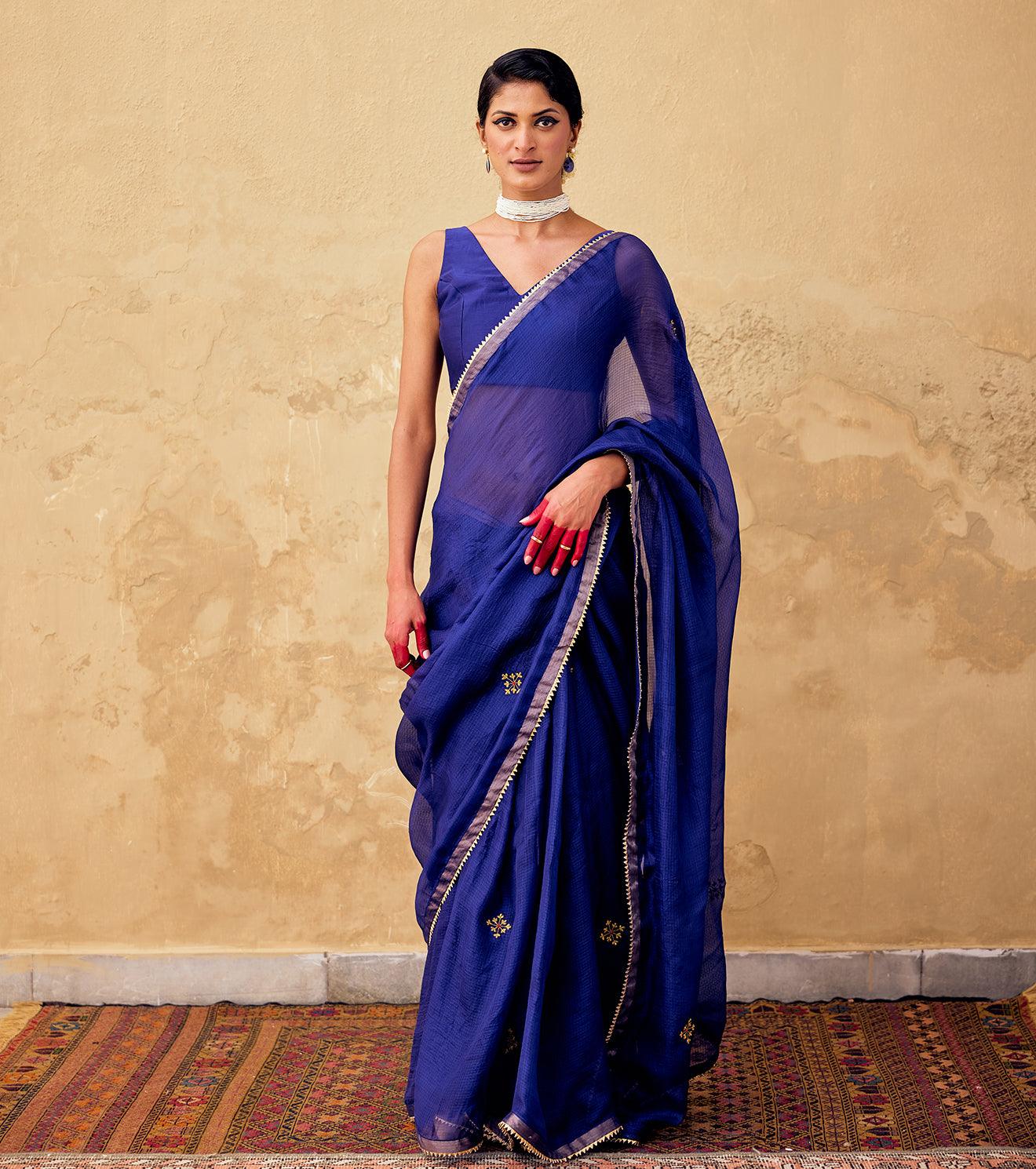Dilruba Saree with blouse - Khara Kapas