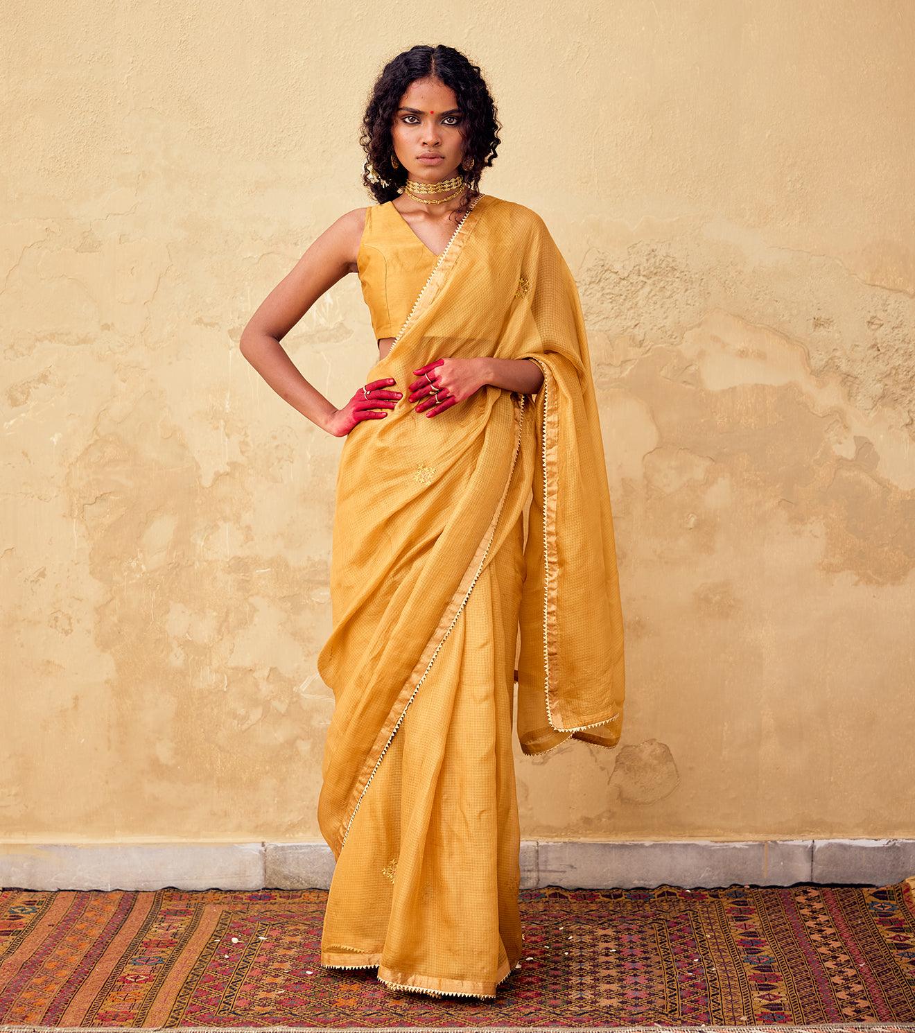 Dhoop Saree with blouse - Khara Kapas