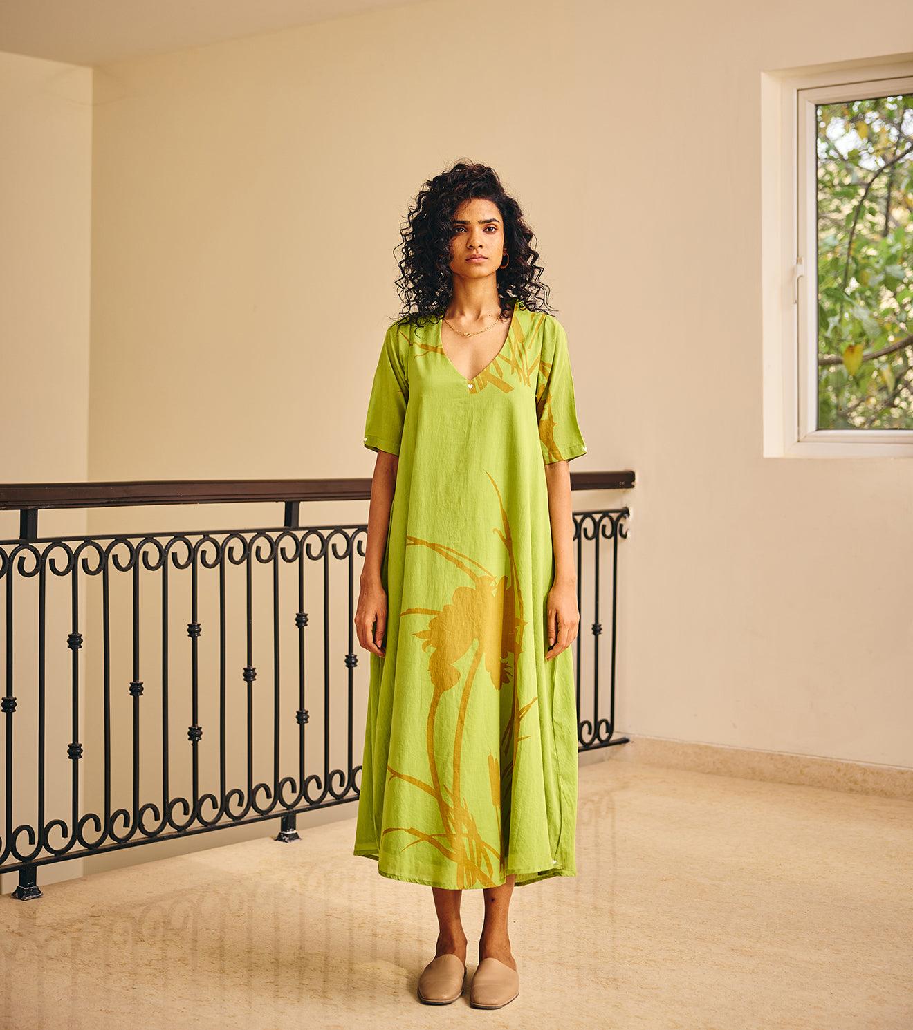 The Green flush dress - Khara Kapas