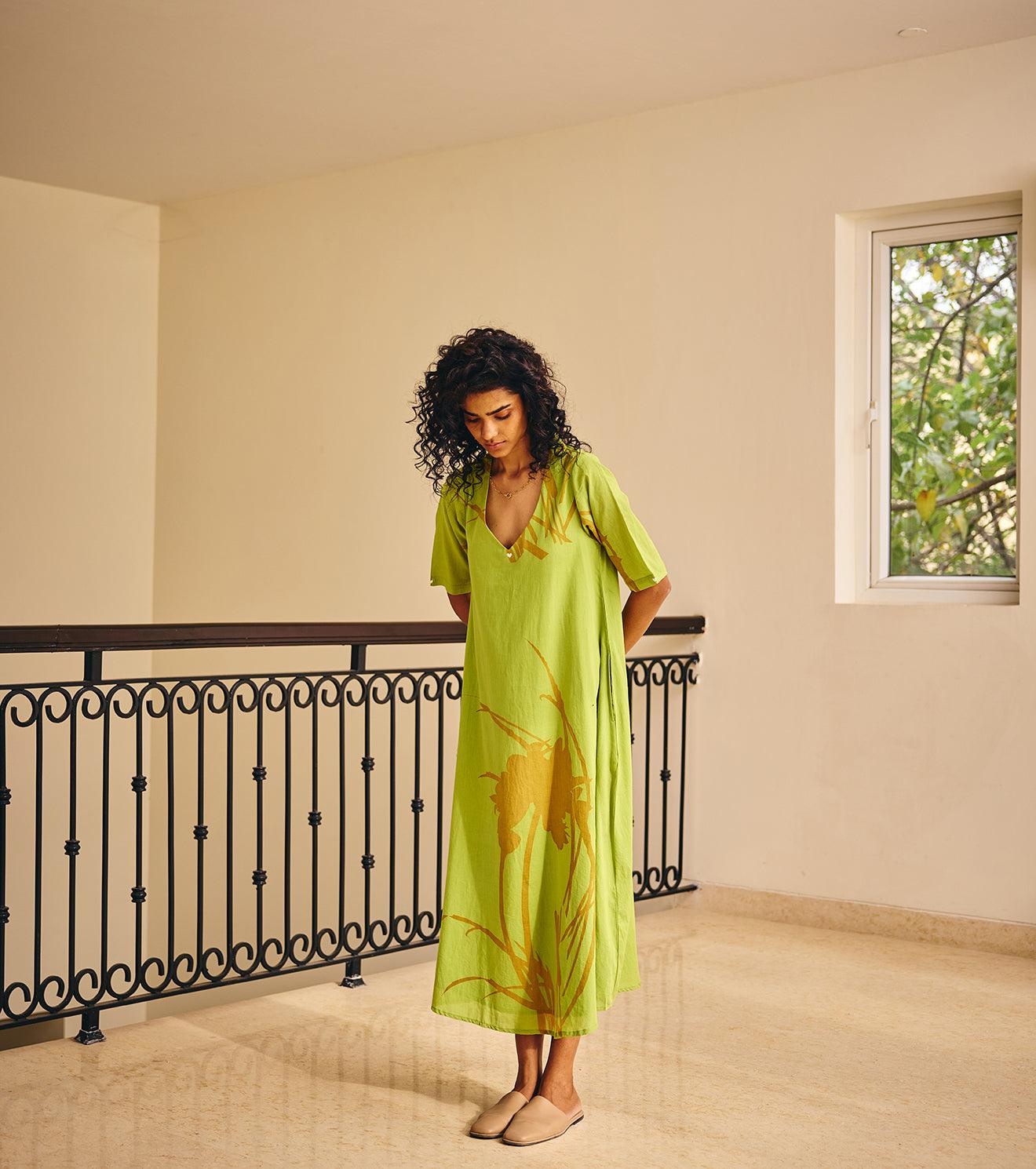 The Green flush dress - Khara Kapas