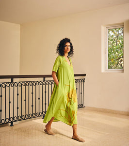 The Green flush dress - Khara Kapas