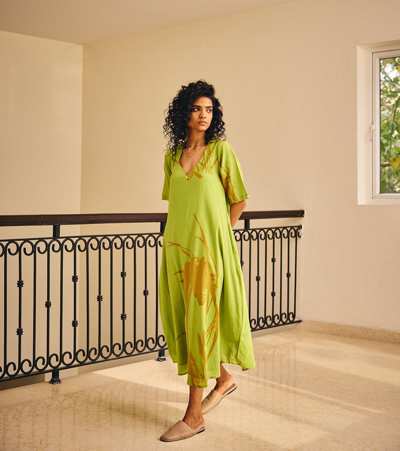 The Green flush dress - Khara Kapas