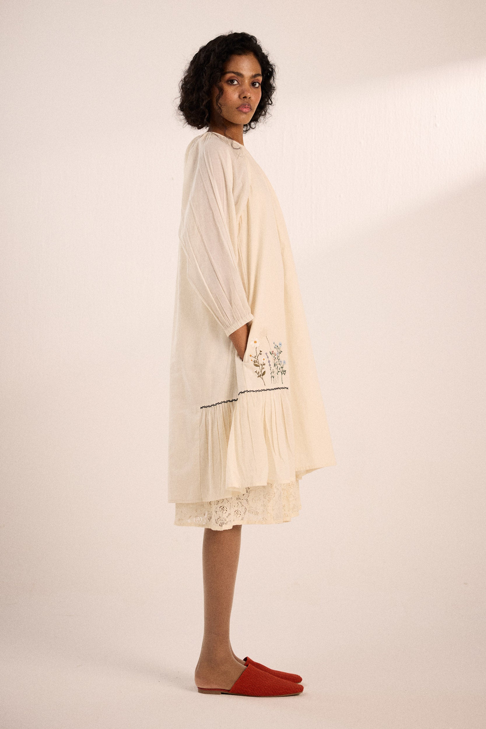 Peony dress with slip