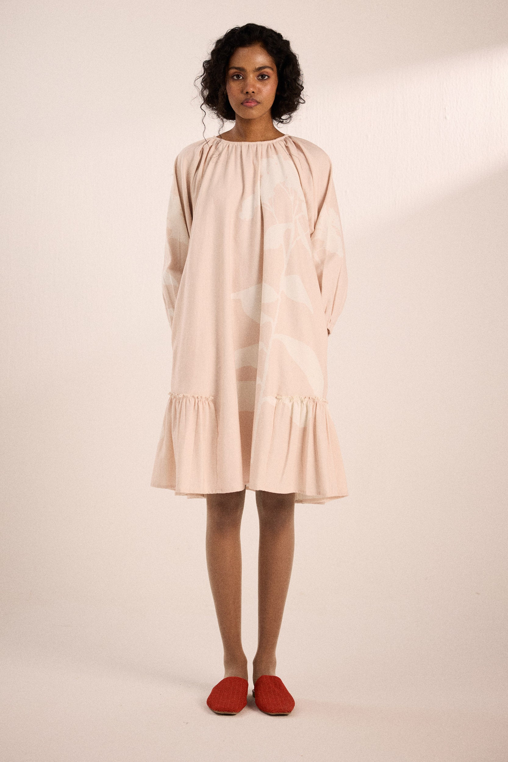 SPRING SIGH | SHORT DRESS | PASTEL PINK | DRESS | FLORAL DRESS - Khara Kapas