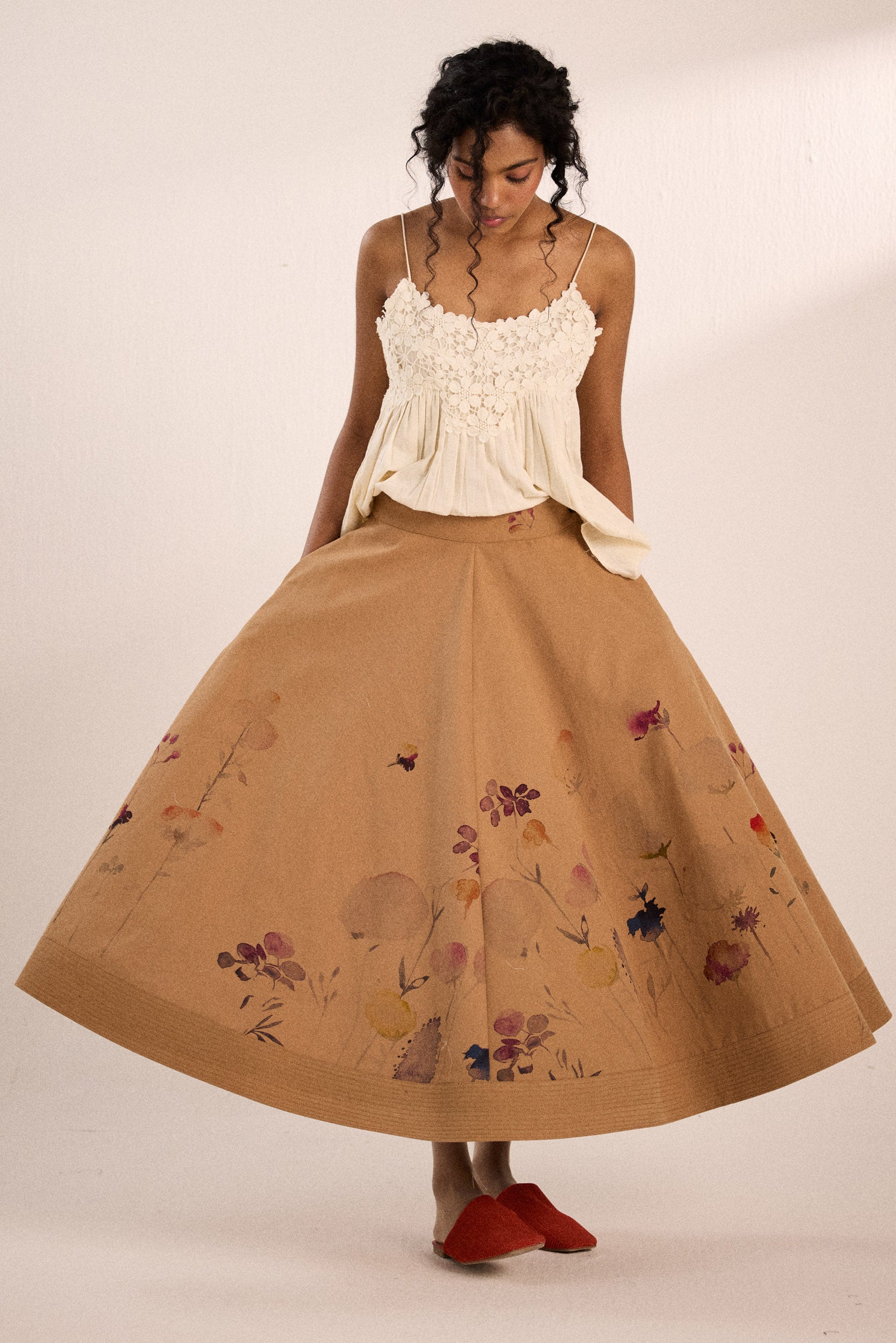 Floral Mocha Skirt