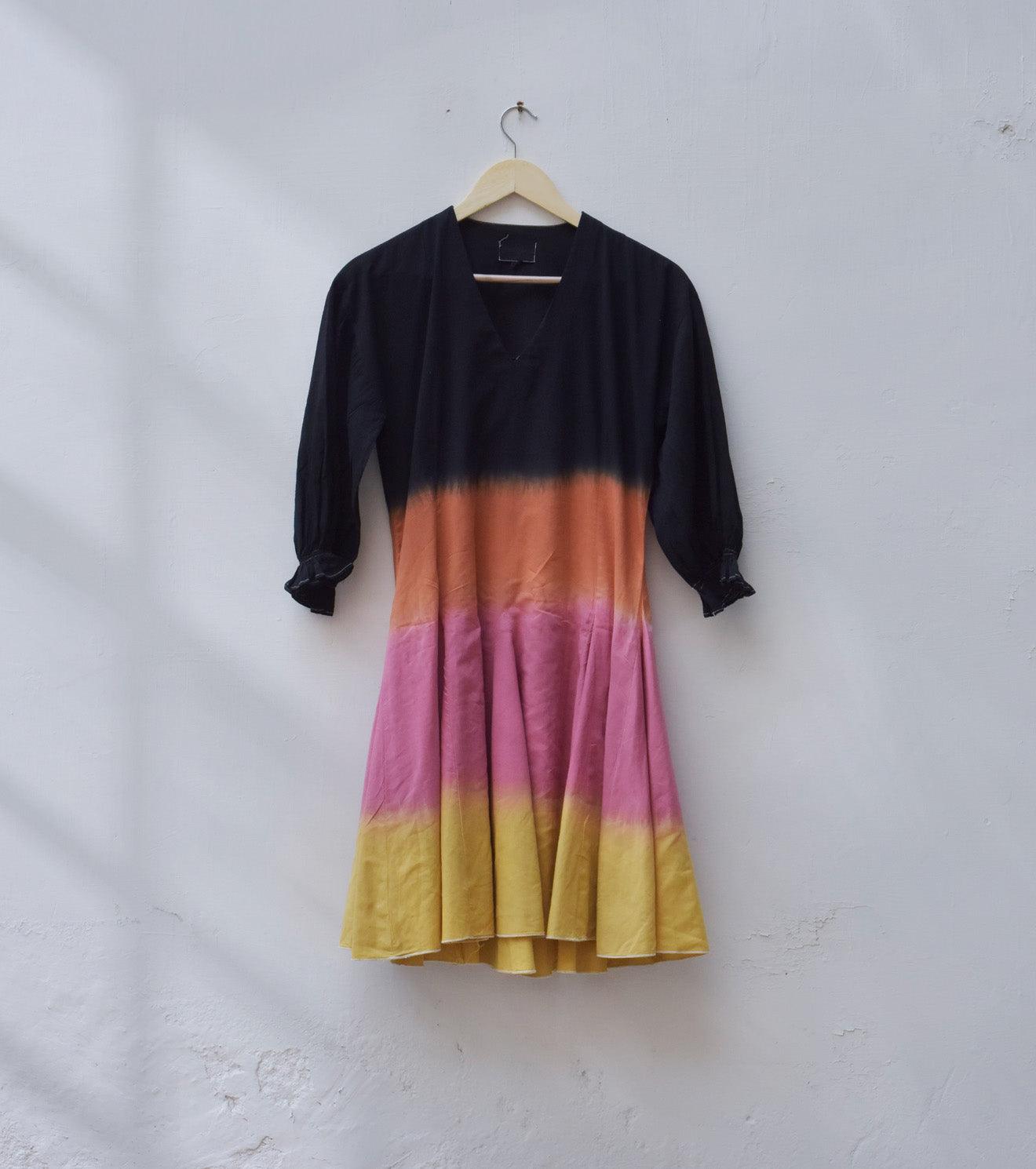 Dip dyed multi colour dress