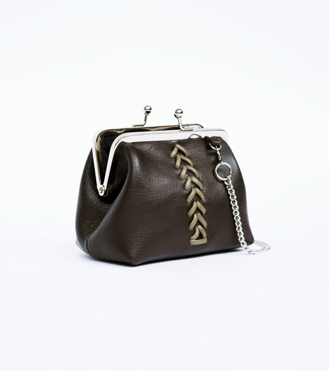 Dark Chocolate Mini Leather Clutch