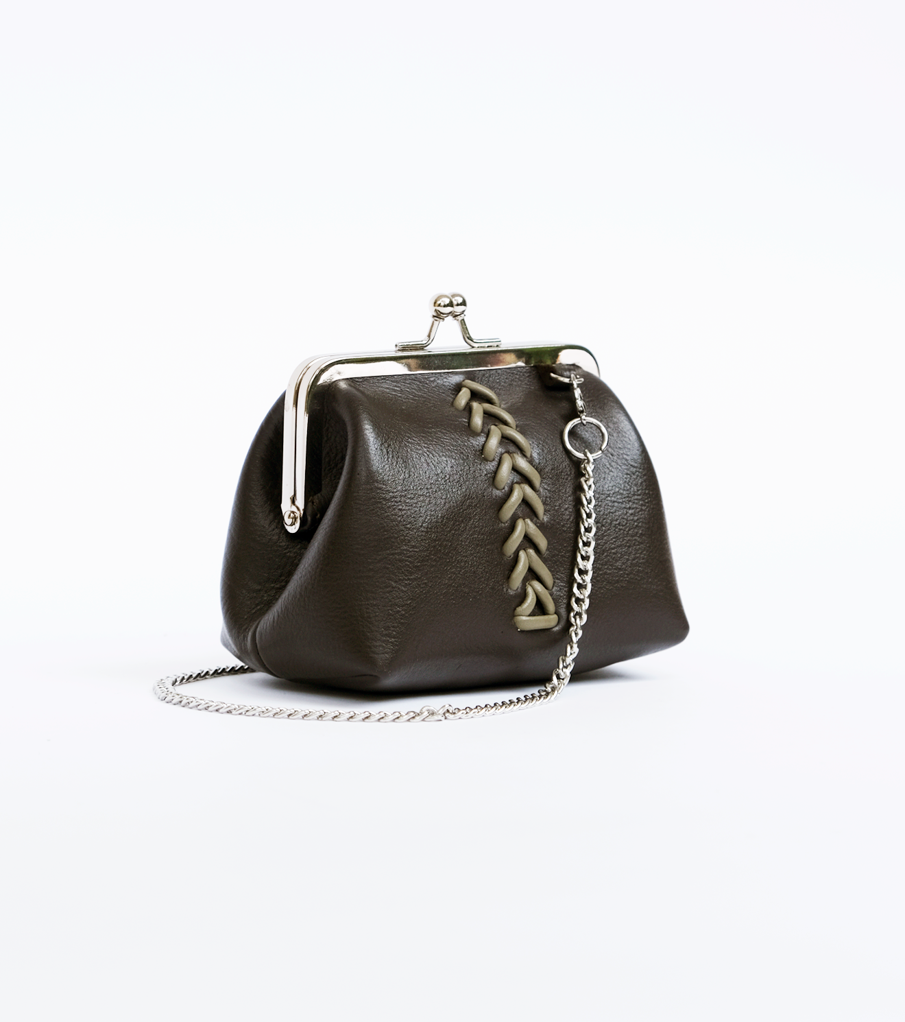 Dark Chocolate Mini Leather Clutch