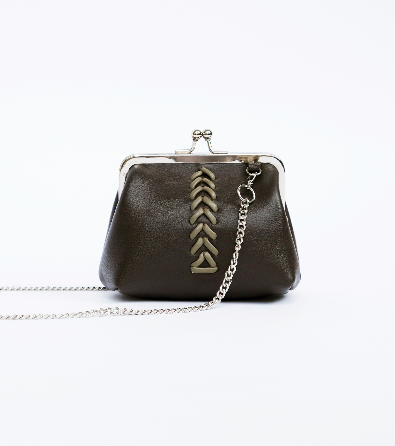 Dark Chocolate Mini Leather Clutch