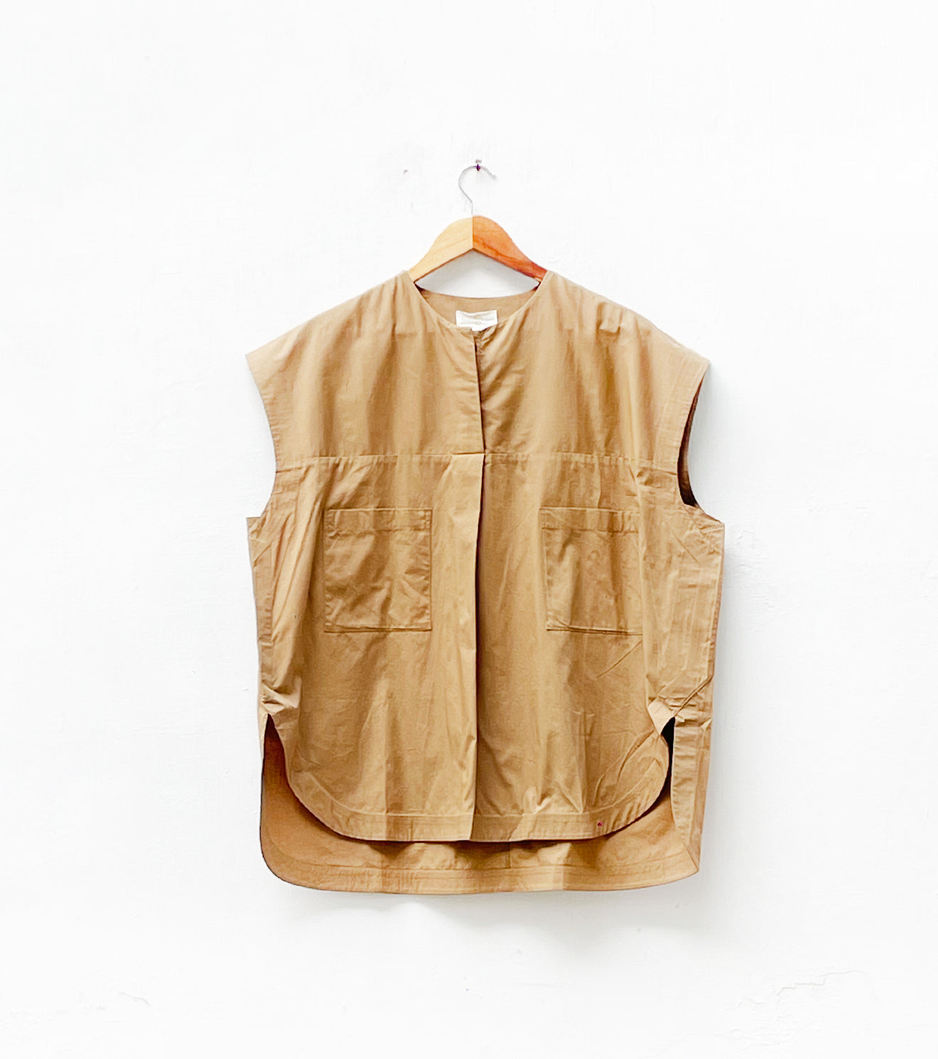 Coffee Poplin tunic