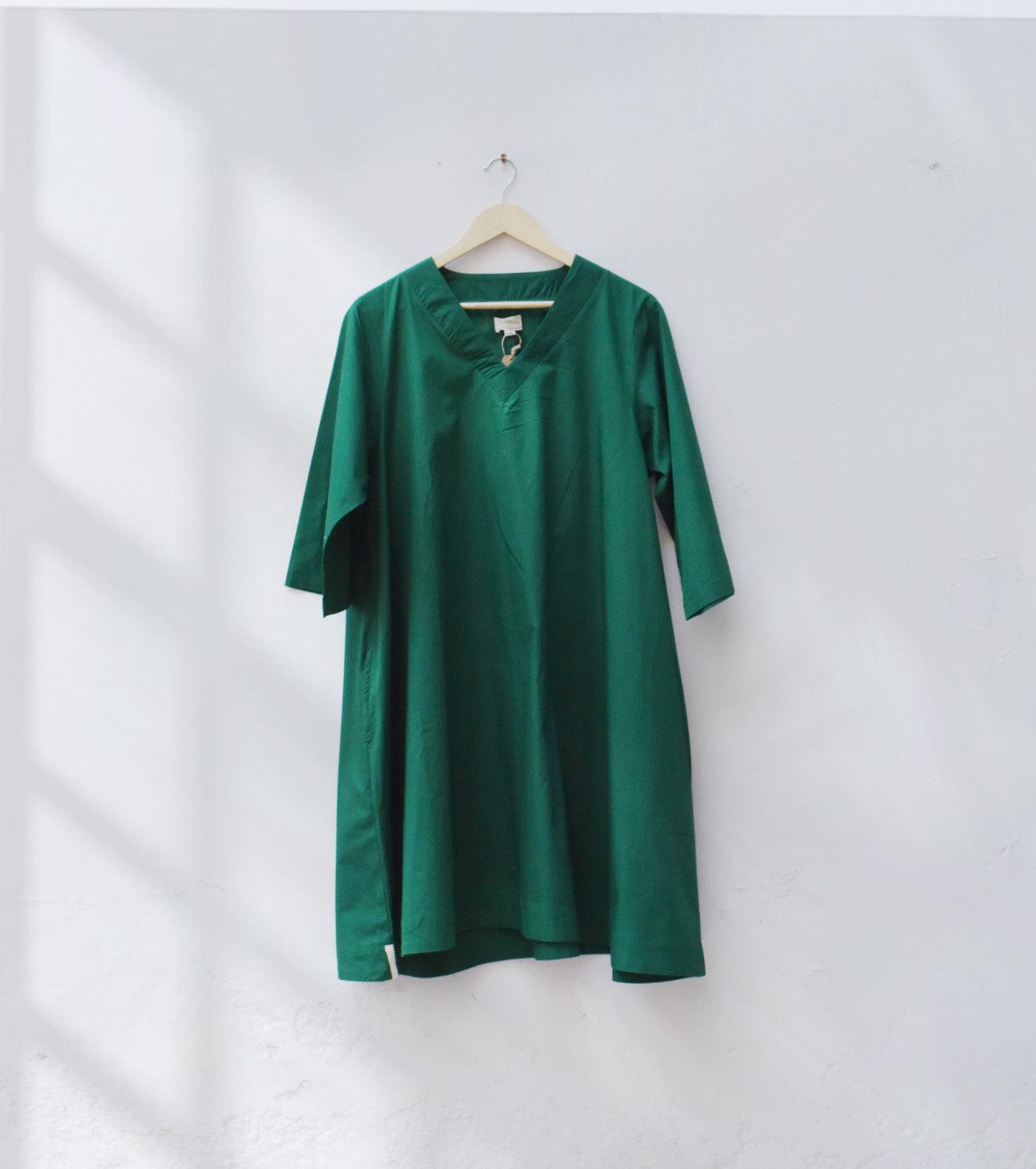 Emerald green poplin dress