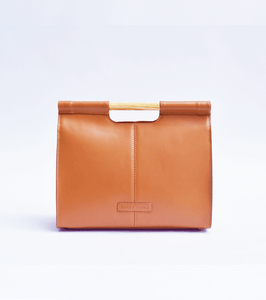 Chestnut mini briefcase - Khara Kapas