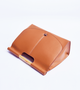 Chestnut mini briefcase - Khara Kapas