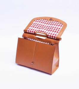 Chestnut mini briefcase - Khara Kapas