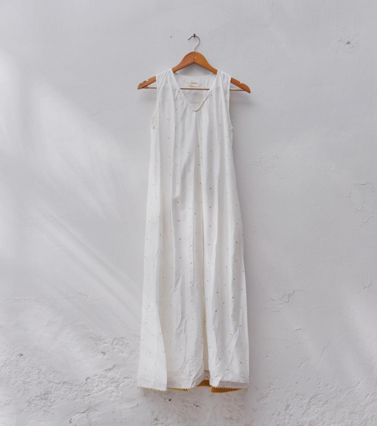 Ivory dress in cotton silk