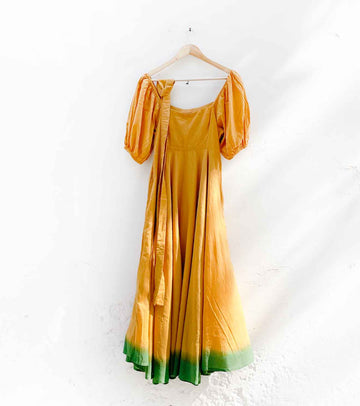 Mustard dip Dye dress - Khara Kapas Mustard dip Dye dress - Khara Kapas