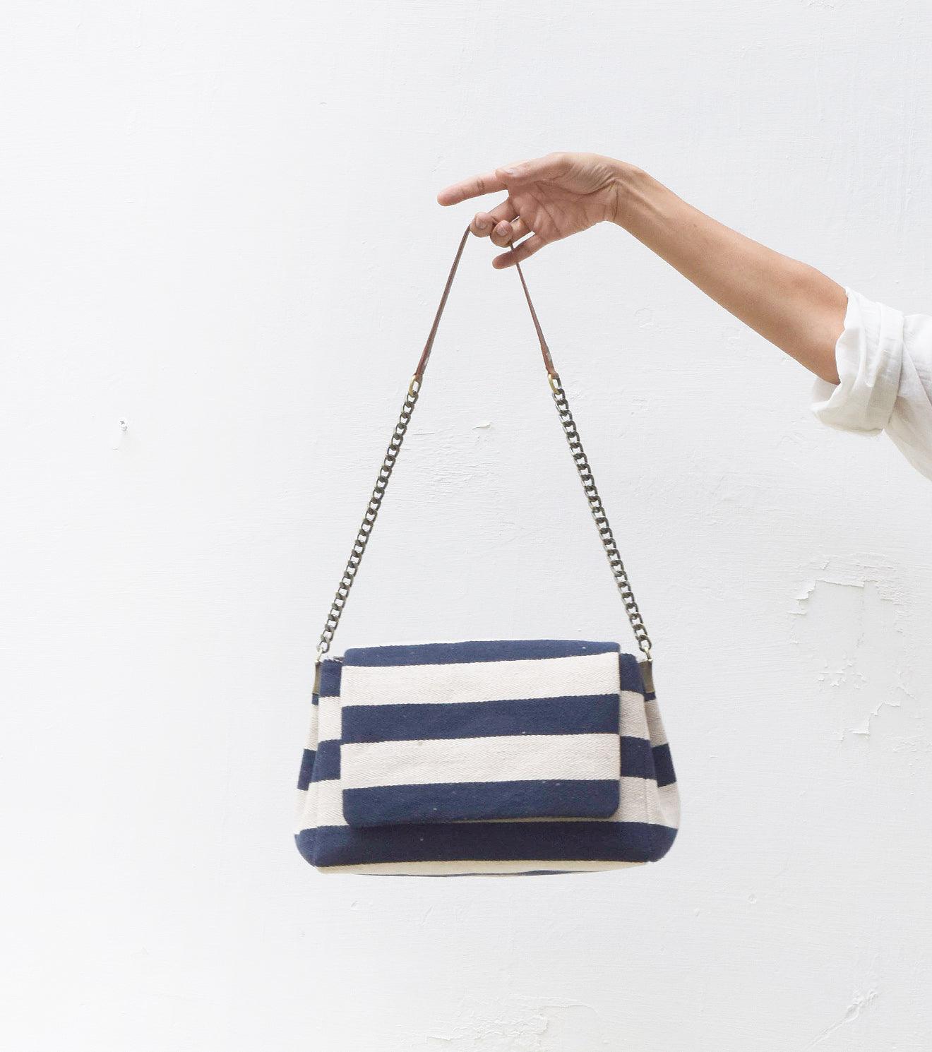 Navy Nautical sling bag - Khara Kapas