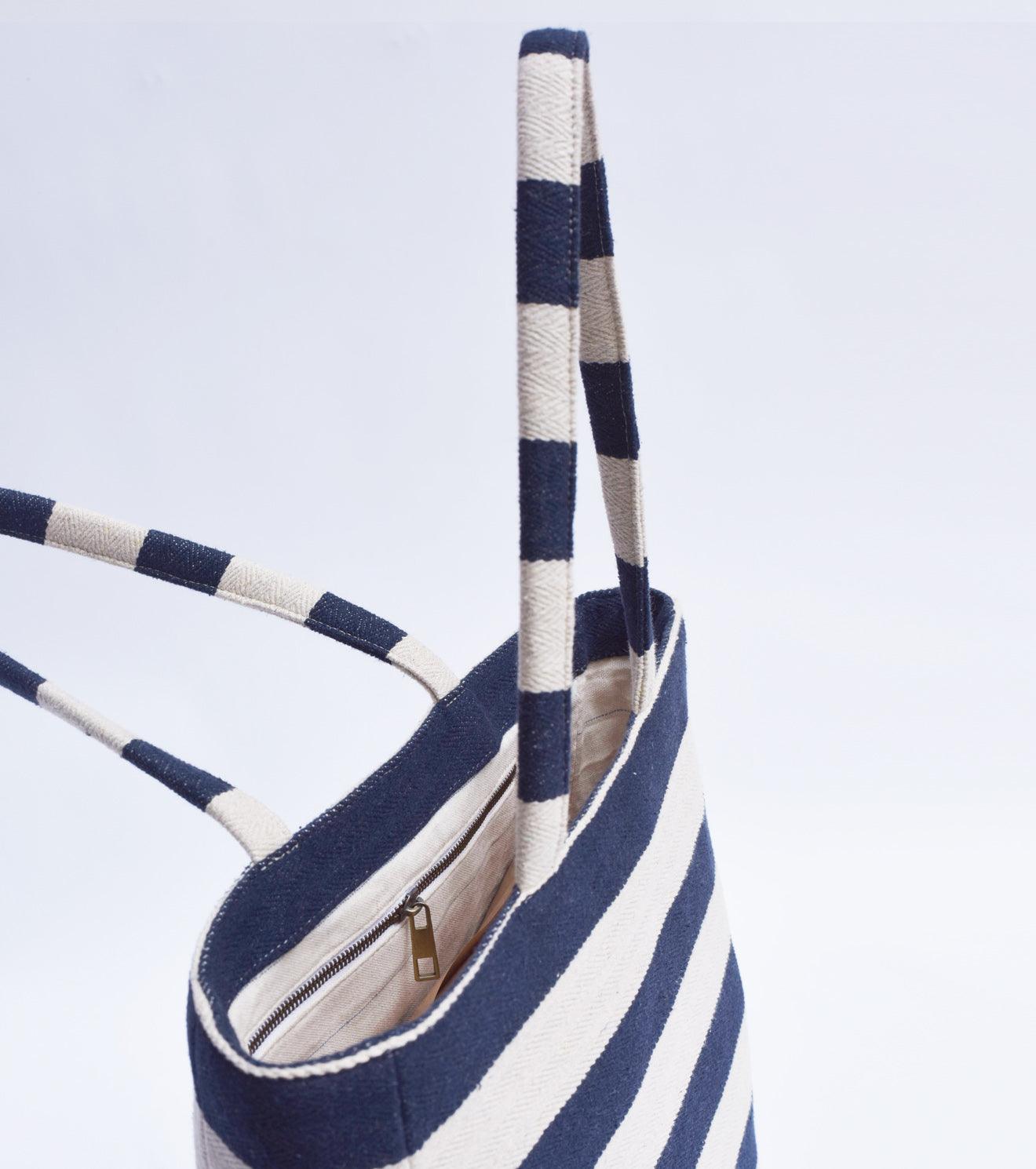 Navy Nautical tote - Khara Kapas