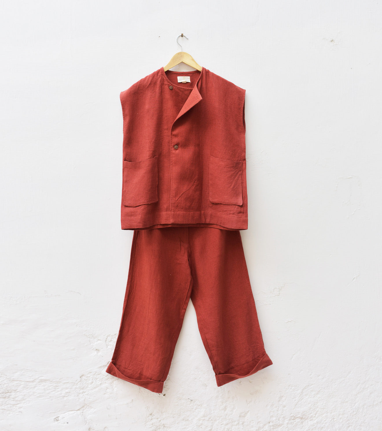 Rust cotton linen co ord set