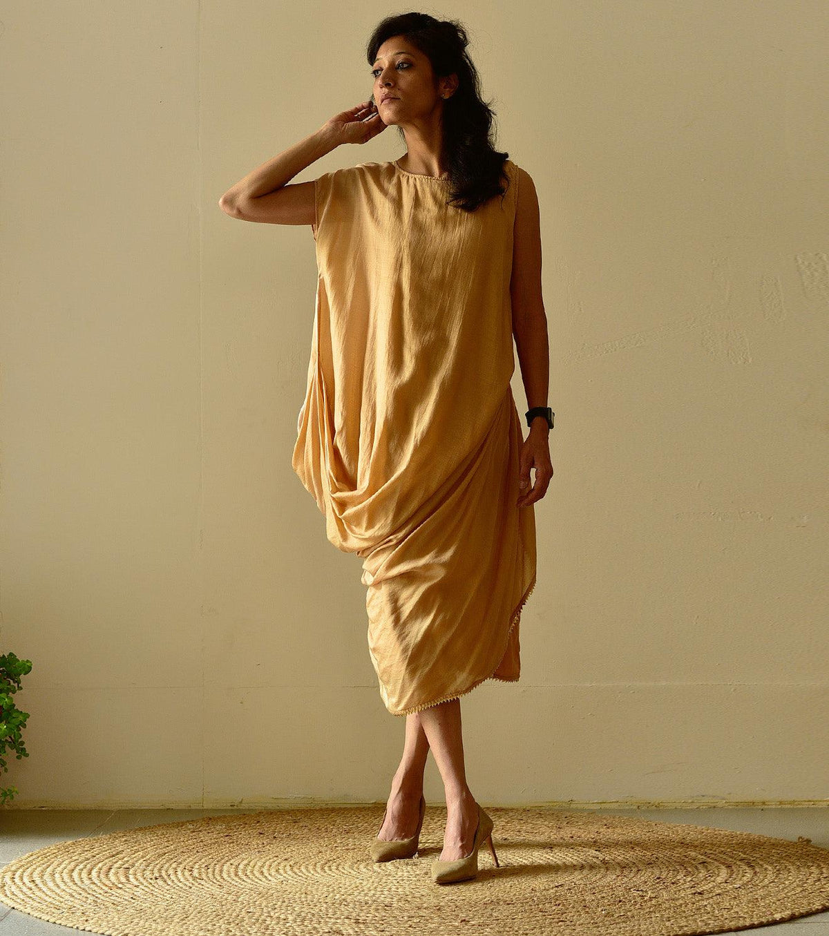 Sand dune cowl dress | Relove - Khara Kapas