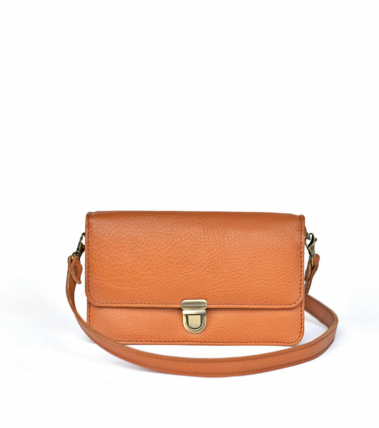 Caramel crossbody wallet - Khara Kapas
