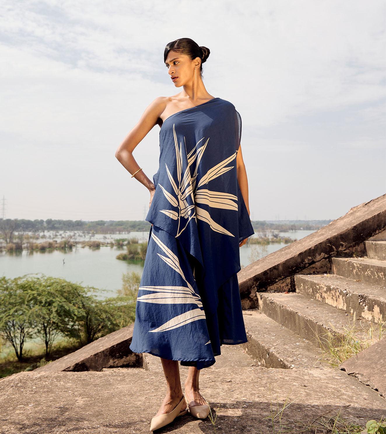 Spinetail one shoulder dress - Khara Kapas