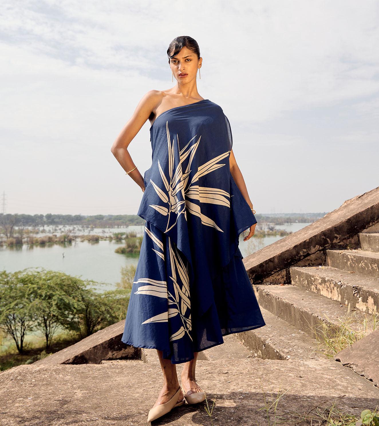 Spinetail one shoulder dress - Khara Kapas