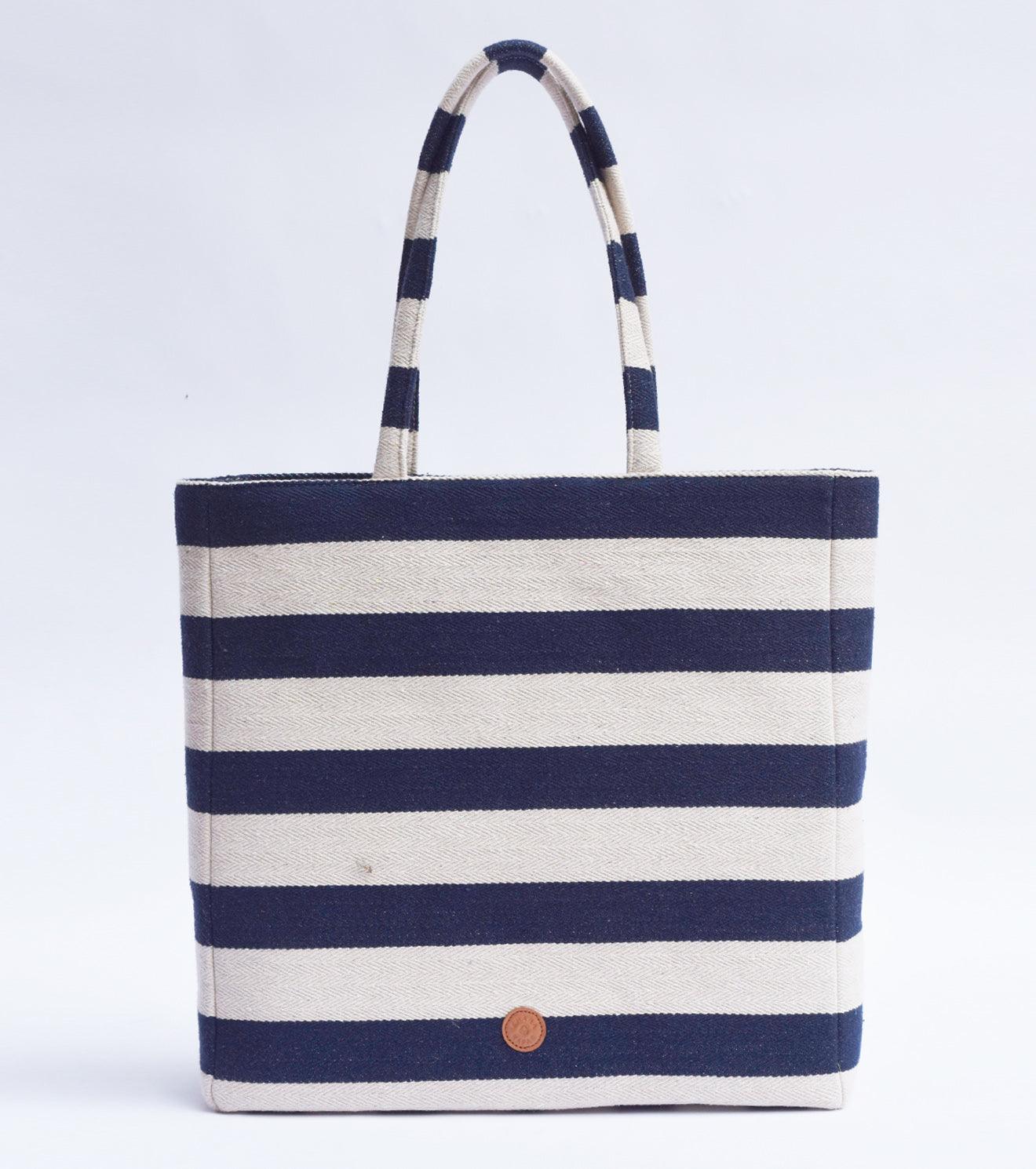 Navy Nautical tote - Khara Kapas