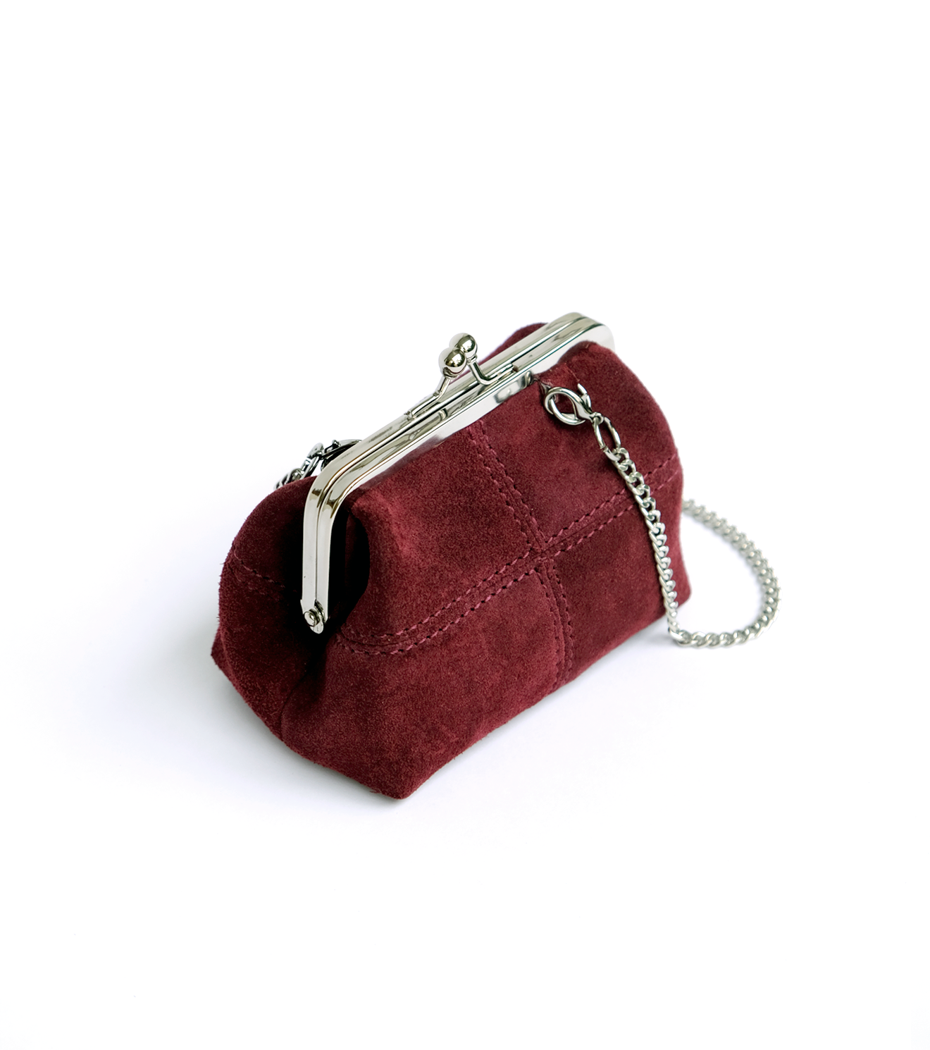 Vintage Rouge Mini Suede clutch