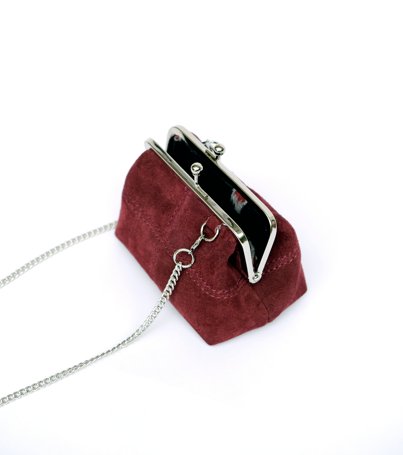 Vintage Rouge Mini Suede clutch