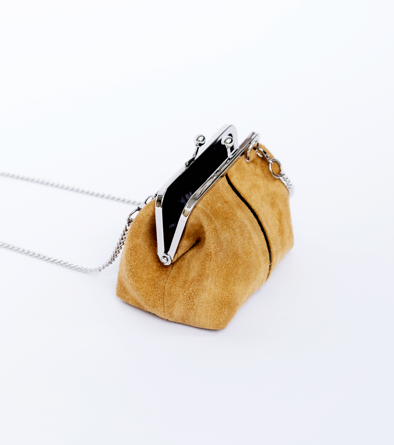 Mustard Suede Mini Clutch
