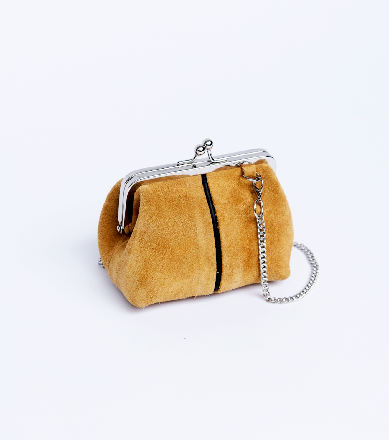 Mustard Suede Mini Clutch