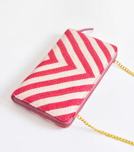 Stripe-it-red Clutch - Khara Kapas