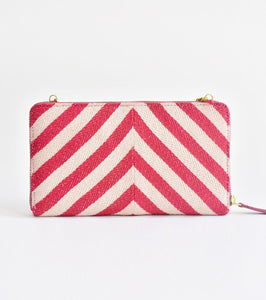 Stripe-it-red Clutch - Khara Kapas